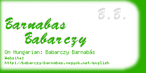 barnabas babarczy business card